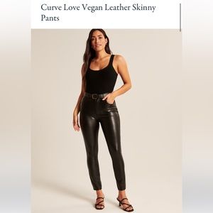 Abercrombie Curve Love Vegan Leather Black Skinny Pants - NWOT - SIZE 26 SHORT
